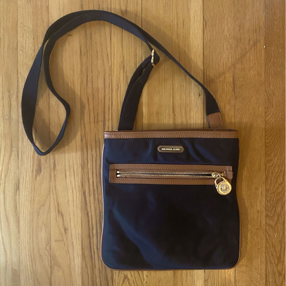 MICHAEL by Michael Kors BLACK Cross Body Bag, Gold Hardware